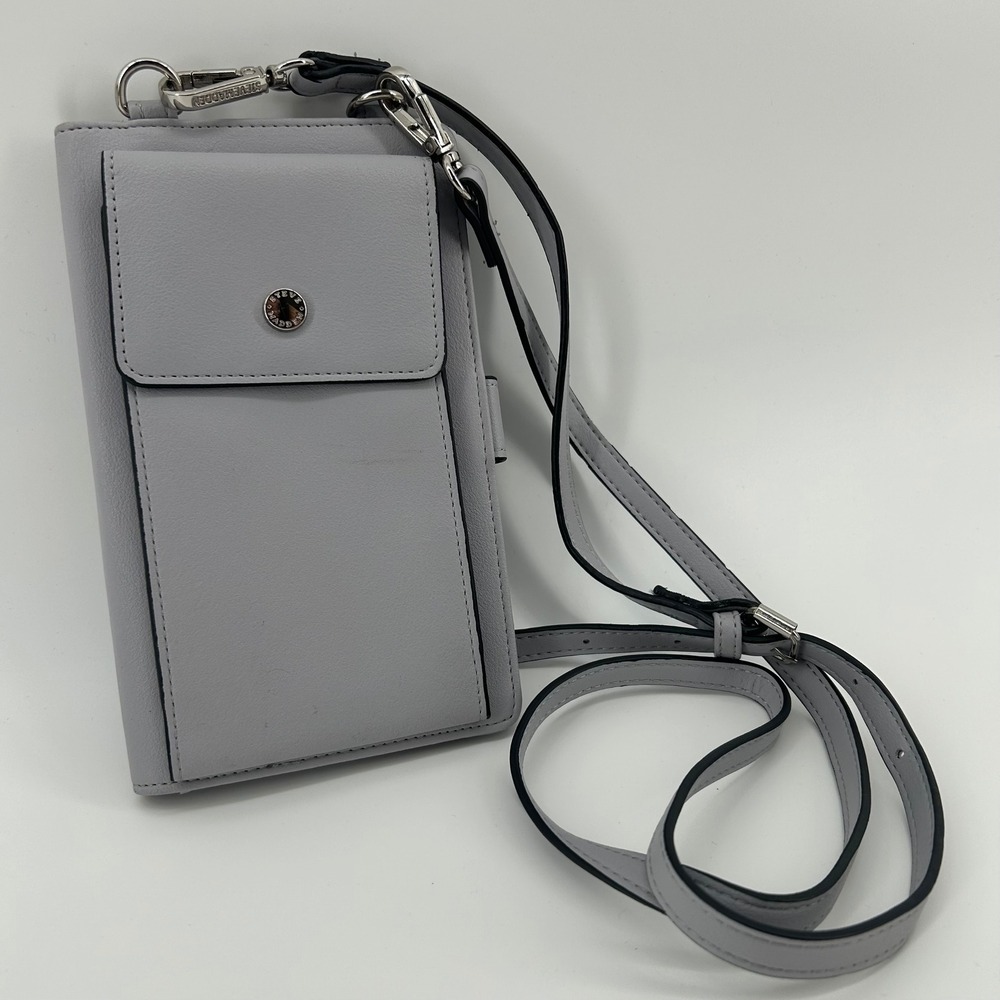Steve Madden Phone Wallet Crossbody Womens OS Grey Faux Leather Travel Bag